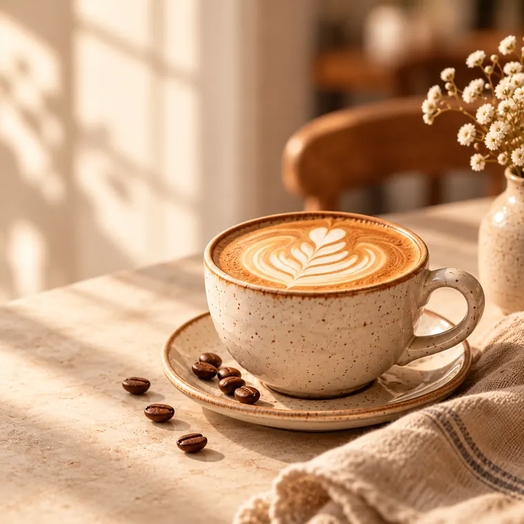 Classic cappuccino with latte art